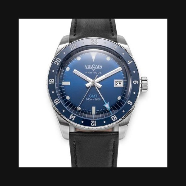 VulcainSkindiver GMT Blue 680174B37 - Limited Edition - Black Leather Strap - OFFICIAL DEALER - FACTORY NEW - FULL WARRANTY