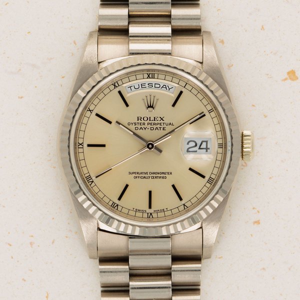 Rolex Rolex Day-Date 18239 18k WG Silver Dial · 18239