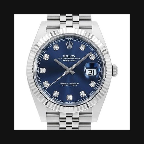 Rolex Rolex Datejust41 10P diamond 126334G blue 5 row jubilee bracelet Random Number USED mens