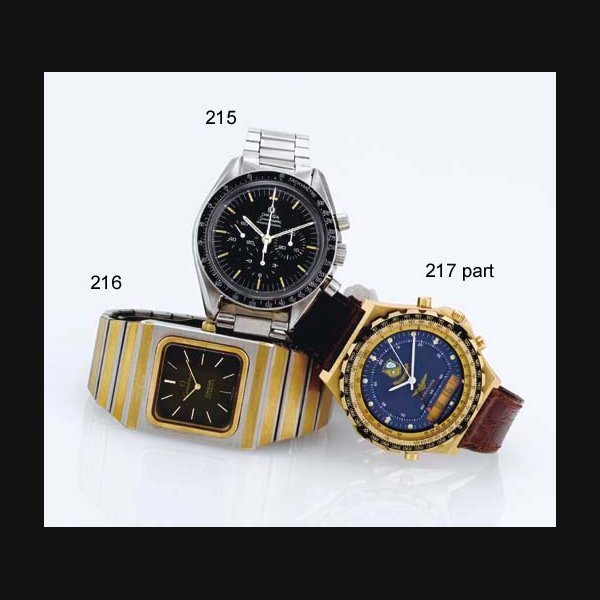 Omega OMEGA. A LARGE STAINLESS STEEL CHRONOGRAPH WRISTWATCH SIGNED OMEGA, "SPEEDMASTER", CIRCA 1985