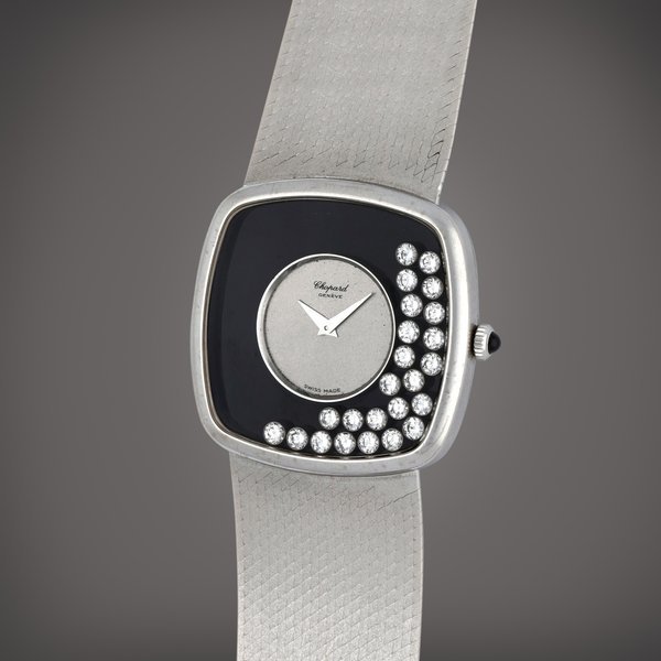 Chopard Happy Diamonds, Reference 2106 | A white gold wristwatch with bracelet and floating diamonds | Circa 1978 · 2106