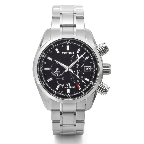Seiko A STAINLESS STEEL AUTOMATIC CHRONOGRAPH DUAL TIME WRISTWATCH WITH DATE, 24 HOURS INDICATION, REGISTERS AND BRACELET
CIRCA 2010 GRAND SEIKO SPRING DRIVE