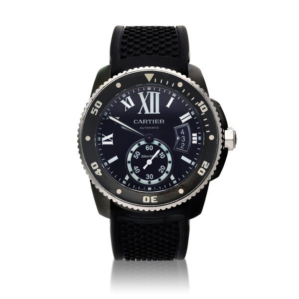 Cartier Reference 3729 Calibre De Cartier | A DLC-coated stainless steel automatic wristwatch with date, Circa 2014 · 3729