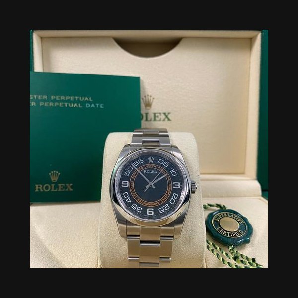 Rolex Rolex Oyster PerpetualNEW Old Stock Oyster Perpetual 36 Concentric Harley Dial 116000 UNWORN Partial Stickers