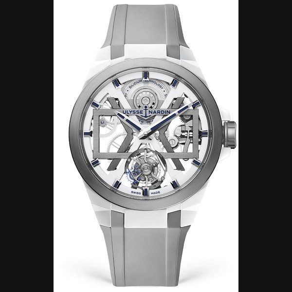 Ulysse Nardin Ulysse Nardin Blast Tourbillon 45 mm Silver Dial Titanium / Ceramic Rubber Strap 1723-400-3A/00