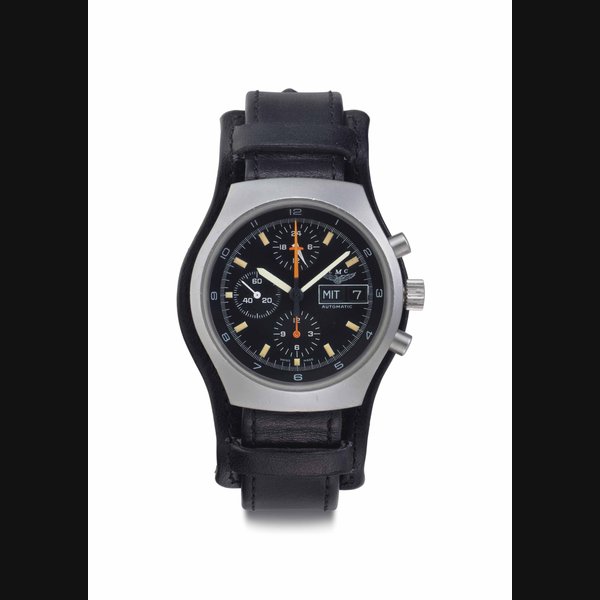 Lemania. A Fine Stainless Steel Automatic Military Chronograph Wristwatch with Date Signed Lemania, L.M.C., Ref. 510'543, No. 6645'12'194'8642, 00016, A.M.I, Circa 1982