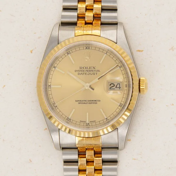 Rolex Rolex Datejust 16233 Two-Tone Champagne Dial Box and Papers Like New · 16233