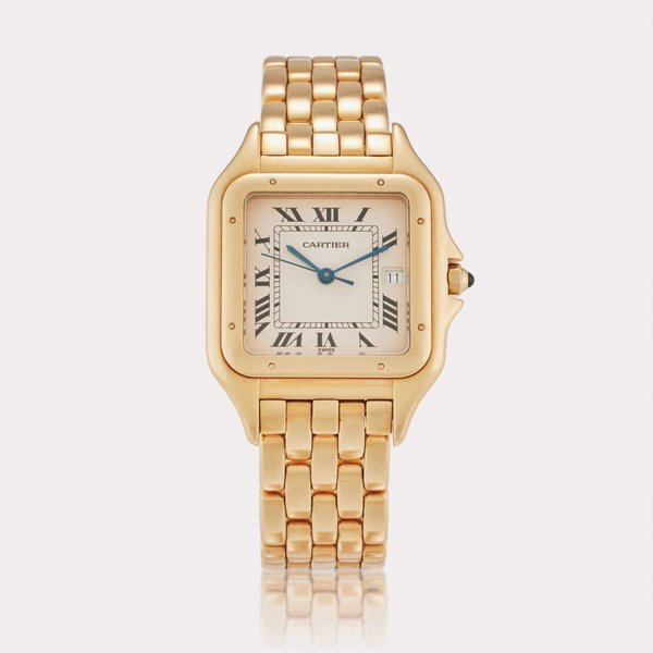 Cartier Reference 8839 Panthère | A yellow gold wristwatch with date and bracelet, Circa 1990