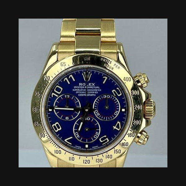 Rolex Rolex DaytonaBlue Racing Dial Good Condition Yellow Gold Daytona Blue Racing dial D serial