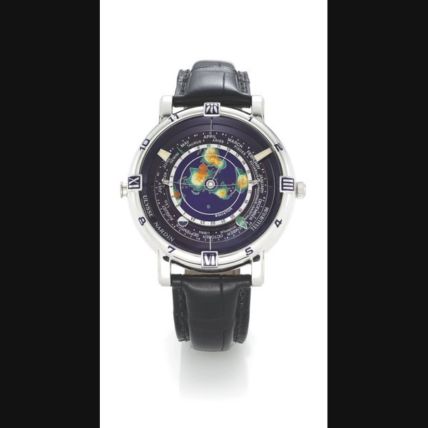 Ulysse Nardin A LARGE LIMITED EDITION PLATINUM AUTOMATIC ASTRONOMICAL PERPETUAL CALENDAR DUAL TIME WRISTWATCH
CIRCA 1995 TELLURIUM JOHANNES KEPLER