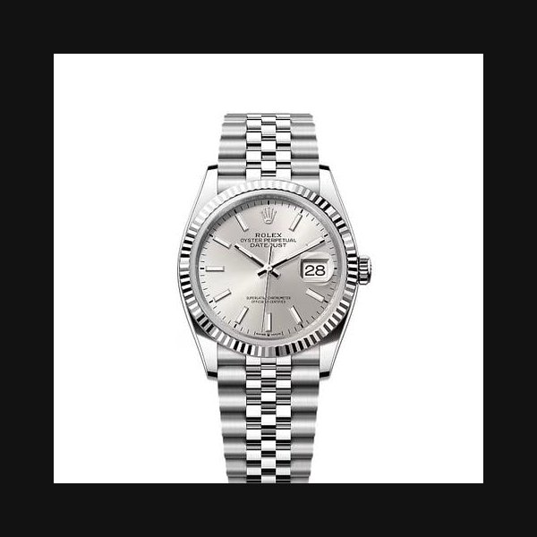 Rolex Datejust36 Silver Index Dial Stainless Steel Fluted Bezel Jubilee Bracelet Ref. 126234