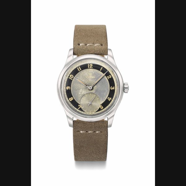 Omega. A fine and attractive stainless steel wristwatch with sector dial Signed Omega, ref. 2328-6, movement no. 11'153'095, manufactured in 1948