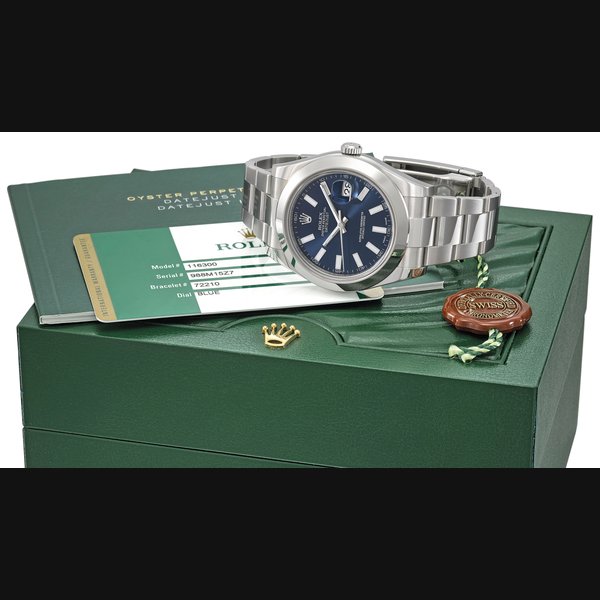 Rolex ROLEX. A STAINLESS STEEL AUTOMATIC WRISTWATCH WITH SWEEP CENTRE SECONDS, DATE, INTERNATIONAL GUARANTEE AND BRACELET SIGNED ROLEX, OYSTER PERPETUAL, DATEJUST, DATEJUST II MODEL, REF. 116300, CASE NO. 988M15Z7, CIRCA 2013, Price & Market Data