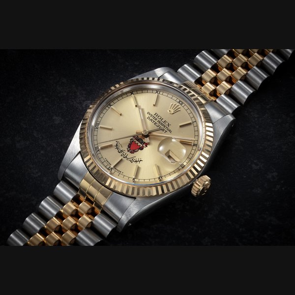 ROLEX, DATEJUST REF. 16013, A STEEL AND GOLD AUTOMATIC WRISTWATCH WITH THE BAHRAIN COAT OF ARMS CASE NUMBER: R743’720