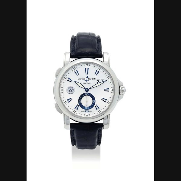 Ulysse Nardin ULYSSE NARDIN. A STAINLESS STEEL AUTOMATIC DUAL TIME WRISTWATCH WITH DATE SIGNED ULYSSE NARDIN, DUAL TIME MODEL, REF.243-55, CASE NO.202, CIRCA 2009 · 243-55
