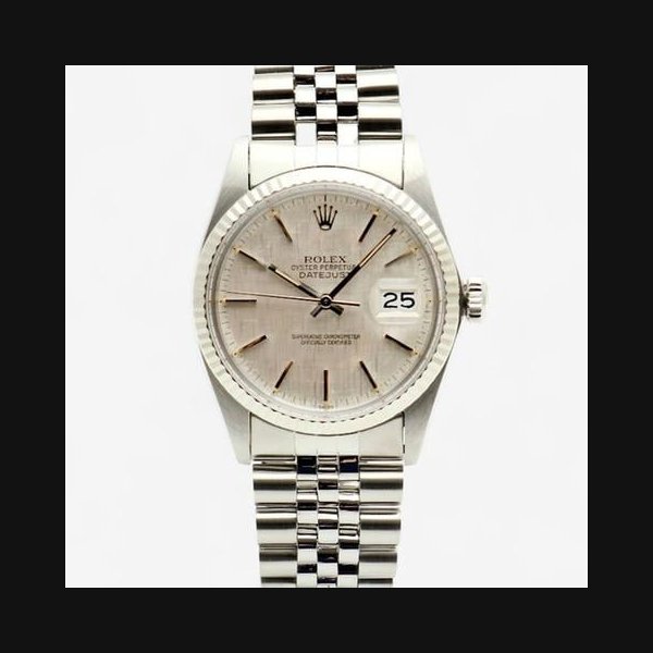 RolexDatejust 36 Vintage 16014 Linen Dial Men's Steel Watch 1984 [U]