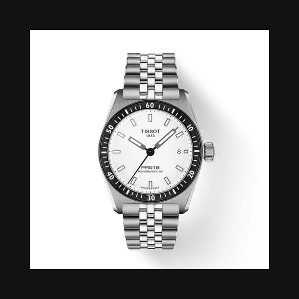 TissotPR516 38mm White Dial Stainless Steel Watch T1494071103100