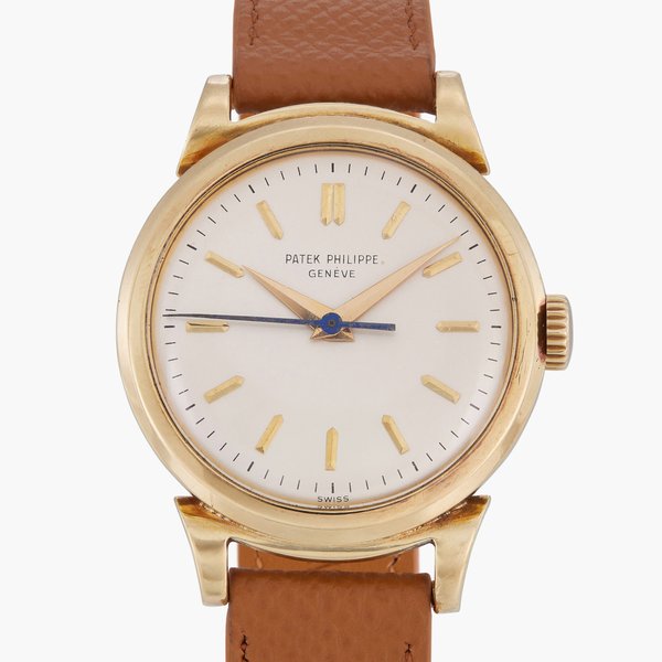 Patek Philippe 'Ricciolo', Reference 1491 | A yellow gold wristwatch with scroll lugs and indirect centre seconds | Circa 1950