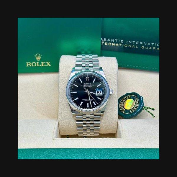 Rolex Datejust36 Black Dial Jubilee Smooth Bezel Ref. 126200