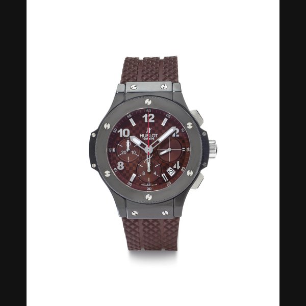 Hublot Hublot. A Limited Edition Black Ceramic and Stainless Steel Chronograph Wristwatch with Date Display SIGNED HUBLOT, BIG BANG CAPPUCCINO CERAMIC MODEL, NO. 126/250, REF. H341.CB.1001, MOVEMENT NO. 05416, CASE NO. 690'641, CIRCA 2008, Price & Market Data