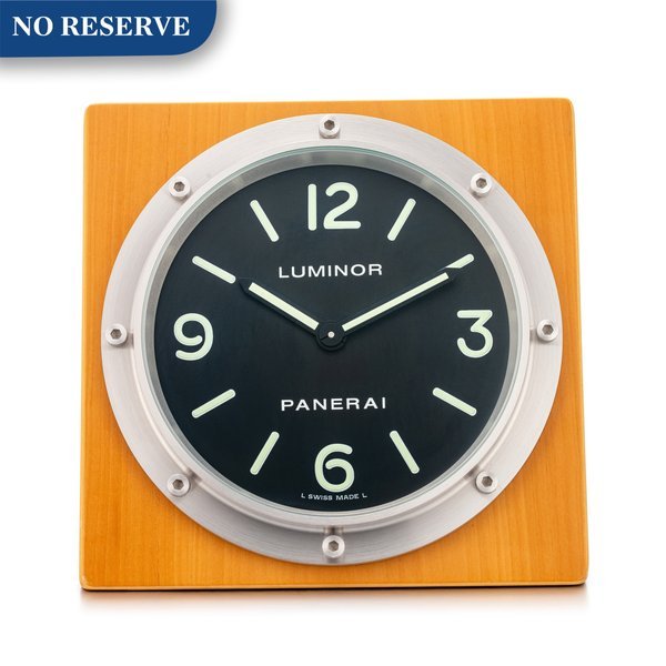 Panerai Panerai | Reference PAM 151, A stainless steel desk clock with wooden case, Circa 2006 | 沛納海 | PAM 151   精鋼座鐘，備木製外框，約2006年製 · PAM