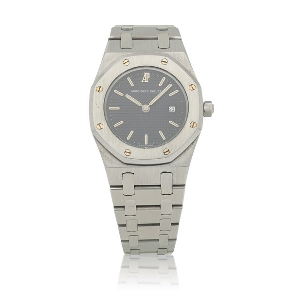 Audemars Piguet Royal Oak, Stainless steel wristwatch with date and bracelet Circa 1985