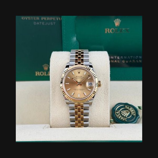 Rolex Lady-Datejust28mm UNWORN 2026 Champagne Index Fluted Jubilee 279173