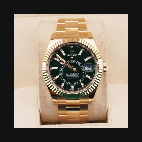 Rolex Sky-DwellerYellow Gold 42mm Green Dial Oyster Ref. 336938