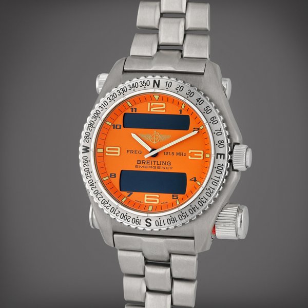 Breitling Reference E56121.1 Emergency | A titanium wristwatch with multi-functional LCD display and bracelet, Circa 2000