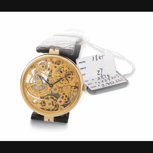 Patek Philippe. A Very Fine 18k Gold Automatic Skeletonized Wristwatch SIGNED PATEK PHILIPPE, GENEVE, REF. 3878, MOVEMENT NO. 1'239'308, CASE NO. 2'952'662, MANUFACTURED IN 1994