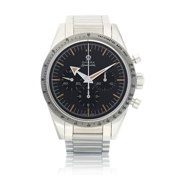 Omega Omega | Speedmaster 60th Anniversary, Reference 31110393001001, A limited edition stainless steel chronograph wristwatch with bracelet, Circa 2018 | 歐米茄 |  超霸系列60週年 型號31110393001001   限量版精鋼計時鏈帶腕錶，約2018年製 · 31110393001001