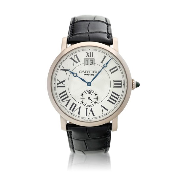 Cartier Rotonde de Cartier, A white gold wristwatch with date, Circa 2010