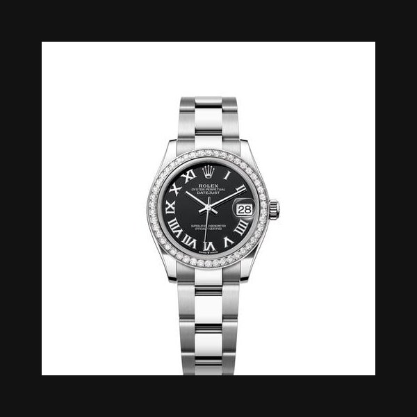 Rolex Datejust31 NEW 2026 Black Roman Dial Diamond Bezel Stainless Steel Oyster Bracelet Ref. 278384RBR