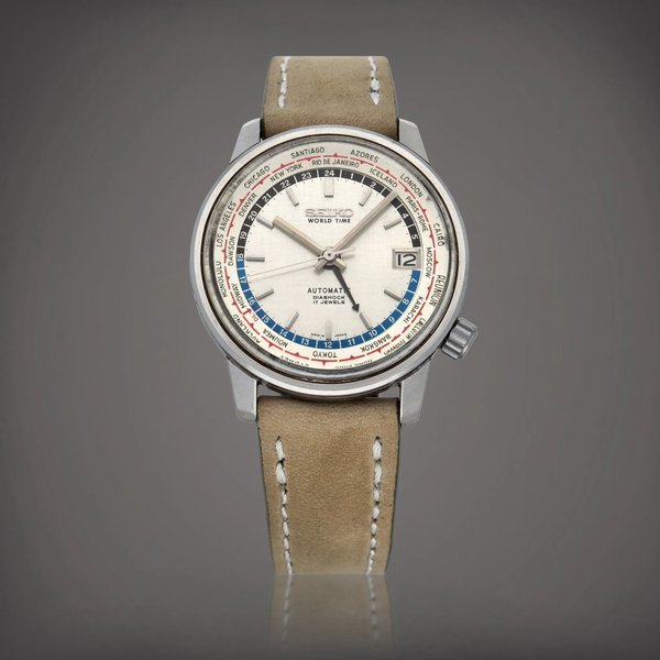 Seiko Seiko Reference 6217-7000 | A stainless steel world time wristwatch made to commemorate the 1964 Tokyo Olympics | Circa 1965 · 6217-7000