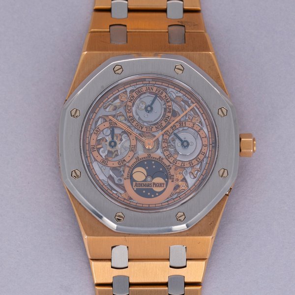 Audemars Piguet Audemars Piguet Royal Oak 25636RP Quantieme Perpetual Calendar Skeleton Dial 18k RG and Platinum