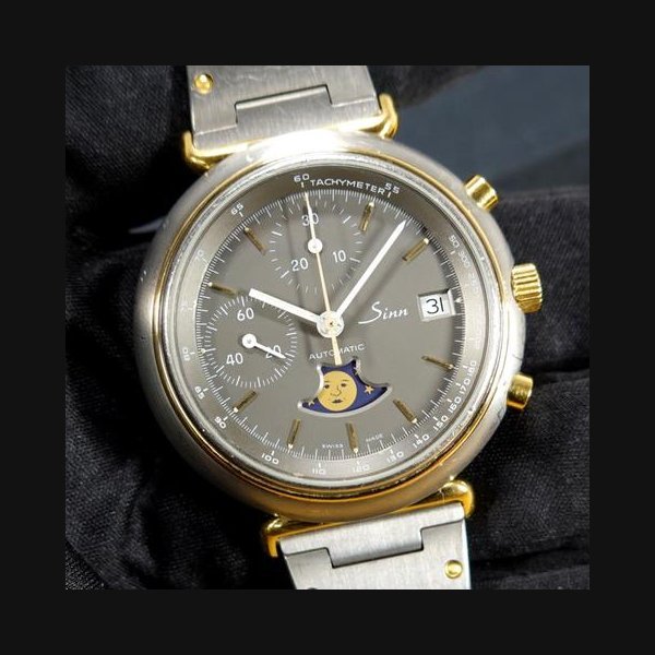 Sinn Sinn247 / 6001.S / 160 MONDPHASE 41 mm TITAN Gold Reintitan BOX Automatic ca 1994 Valjoux 7758