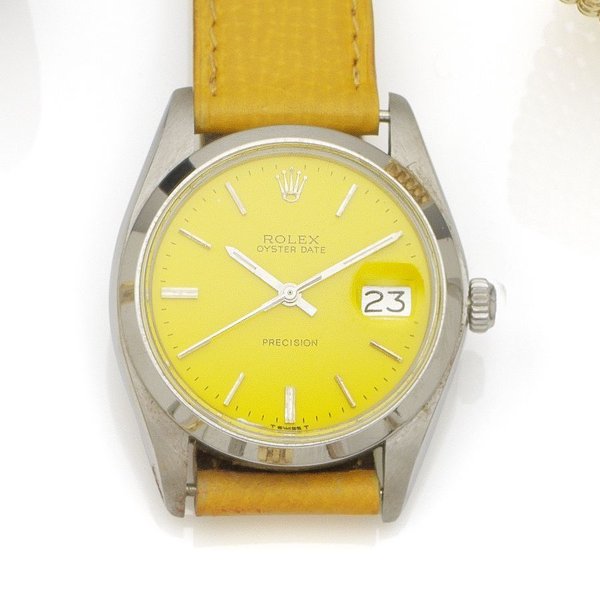 Rolex. A stainless steel manual wind calendar wristwatch Oyster Date, Ref:6694, Serial No.373****, Circa 1973