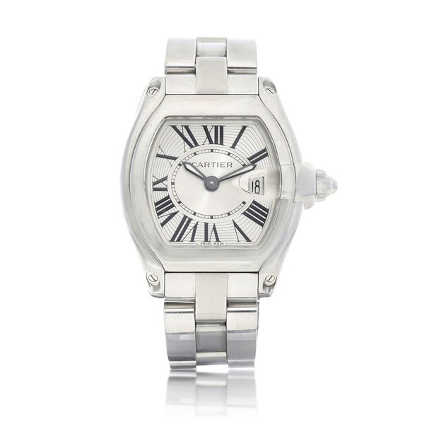 Cartier Roadster, Reference 2675 | A stainless steel wristwatch with date and bracelet, Circa 2000 | 卡地亞 Roadster 型號2675 | 精鋼鏈帶腕錶，備日期顯示，約2000年製 · 2675