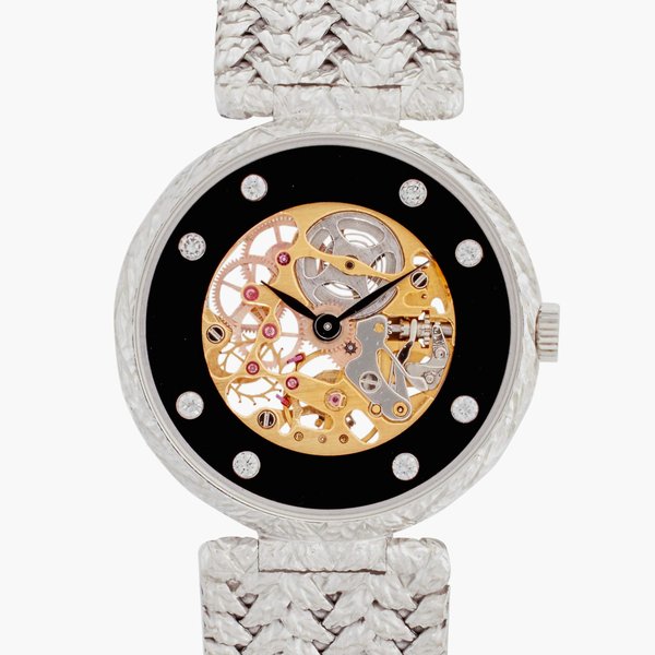 Piaget An 18k white gold semi-skeletonized wristwatch, Circa 1980