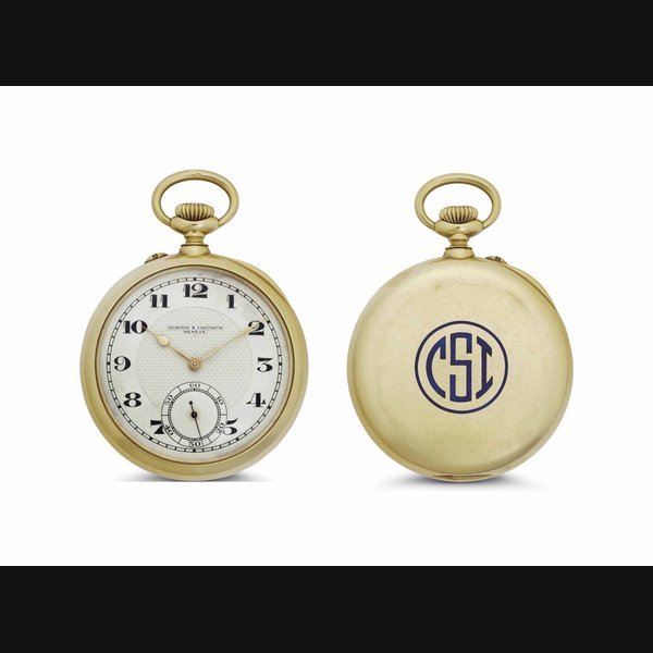 Vacheron Constantin Vacheron Constantin. An Fine 18k Gold and Enamel Openface Keyless Lever Chronometer Pocket Watch SIGNED VACHERON AND CONSTANTIN, GENEVA, MOVEMENT NO. 388'430, CASE NO. 245'290, MANUFACTURED IN 1922