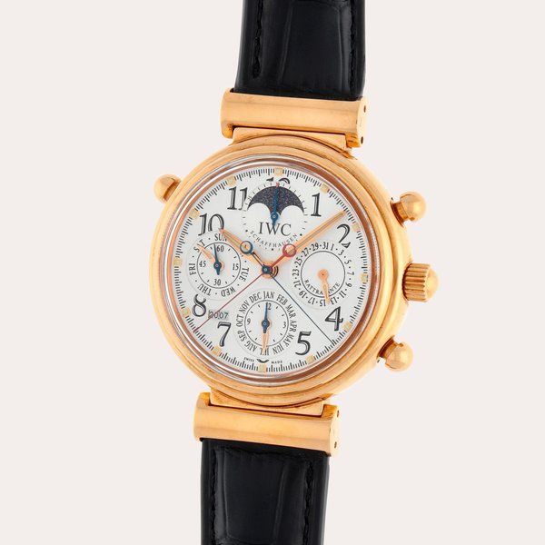 IWC Da Vinci Rattrapante, Reference 3754 | A yellow gold perpetual calendar split-second chronograph wristwatch with moon phases and year | Circa 2003 · 3754
