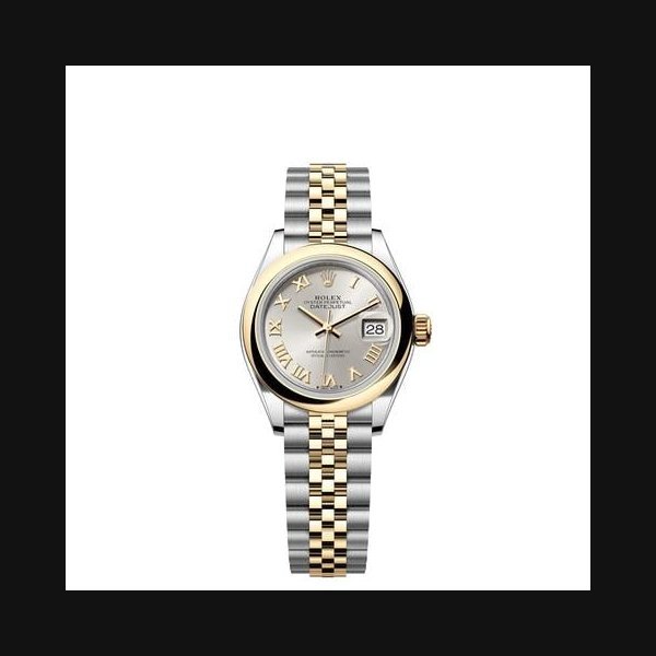 Rolex Rolex Lady-DatejustSilver Roman Dial TwoTone Yellow Gold Smooth Bezel Jubilee Bracelet