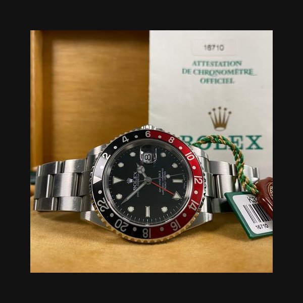 Rolex Rolex GMT-Master IIUNPOLISHED 2002 Good Condition GMT-Master II "Coke" 16710 FULL SET w/Caseback Sticker