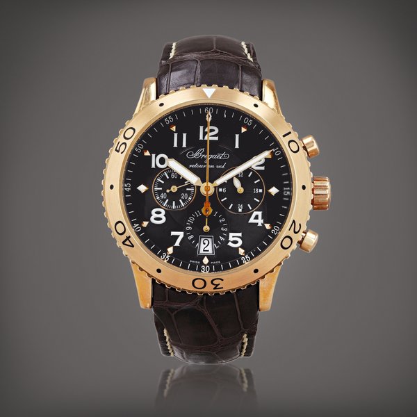 Breguet Type XXI, reference 3810BR/92/9ZU     Montre bracelet chronographe en or rose avec date |  Pink gold chronograph wristwatch with date     Vers 2006 |  Circa 2006
