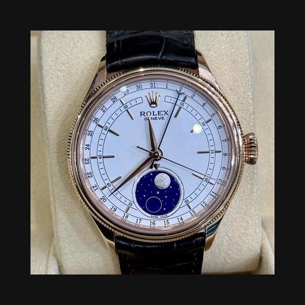 Rolex Rolex Cellini2022 Cellini Moonphase Rose Gold White Card