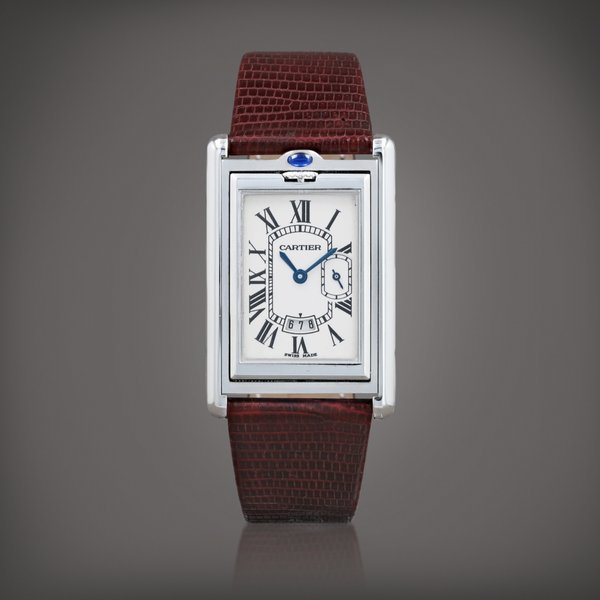 Cartier Tank basculante    Montre bracelet en acier avec date |  Stainless steel wristwatch with date    Vers 2000 |  Circa 2000