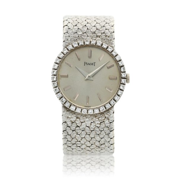 Piaget Reference 9159  A white gold and diamond-set bracelet watch, Circa 1970