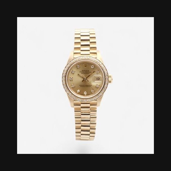Rolex RolexDatejust 26 69178G Women's Gold Watch Aftersetting Bezel 1989 [U]