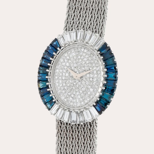 Vacheron Constantin A white gold, diamond and sapphire-set bracelet watch | Circa 1970