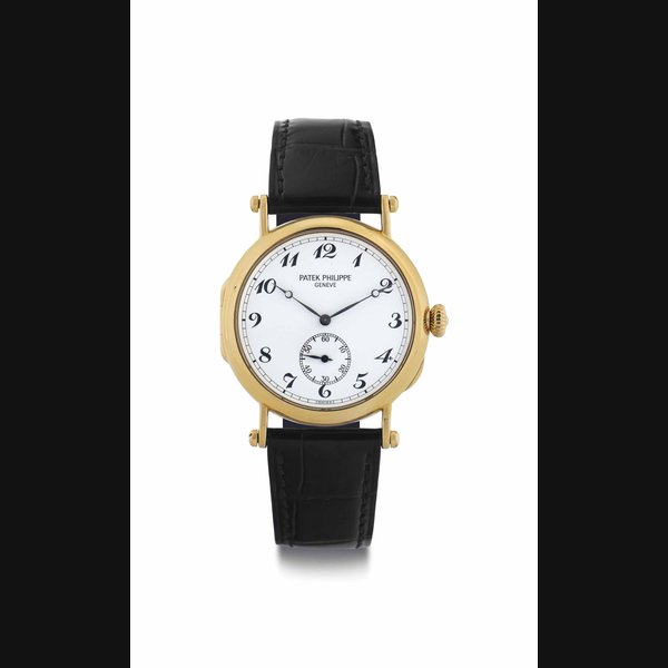 Patek Philippe. A Fine Limited Edition 18k Gold Wristwatch with Breguet Numerals and Original Certificate SIGNED PATEK PHILIPPE, GENÈVE, OFFICIER MODEL, REF. 3960, MOVEMENT NO. 769'168, CASE NO. 2'864'080, MANUFACTURED IN 1989